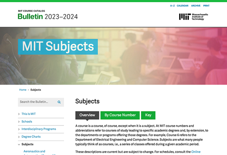 Thumbnail of MIT Bulletin website